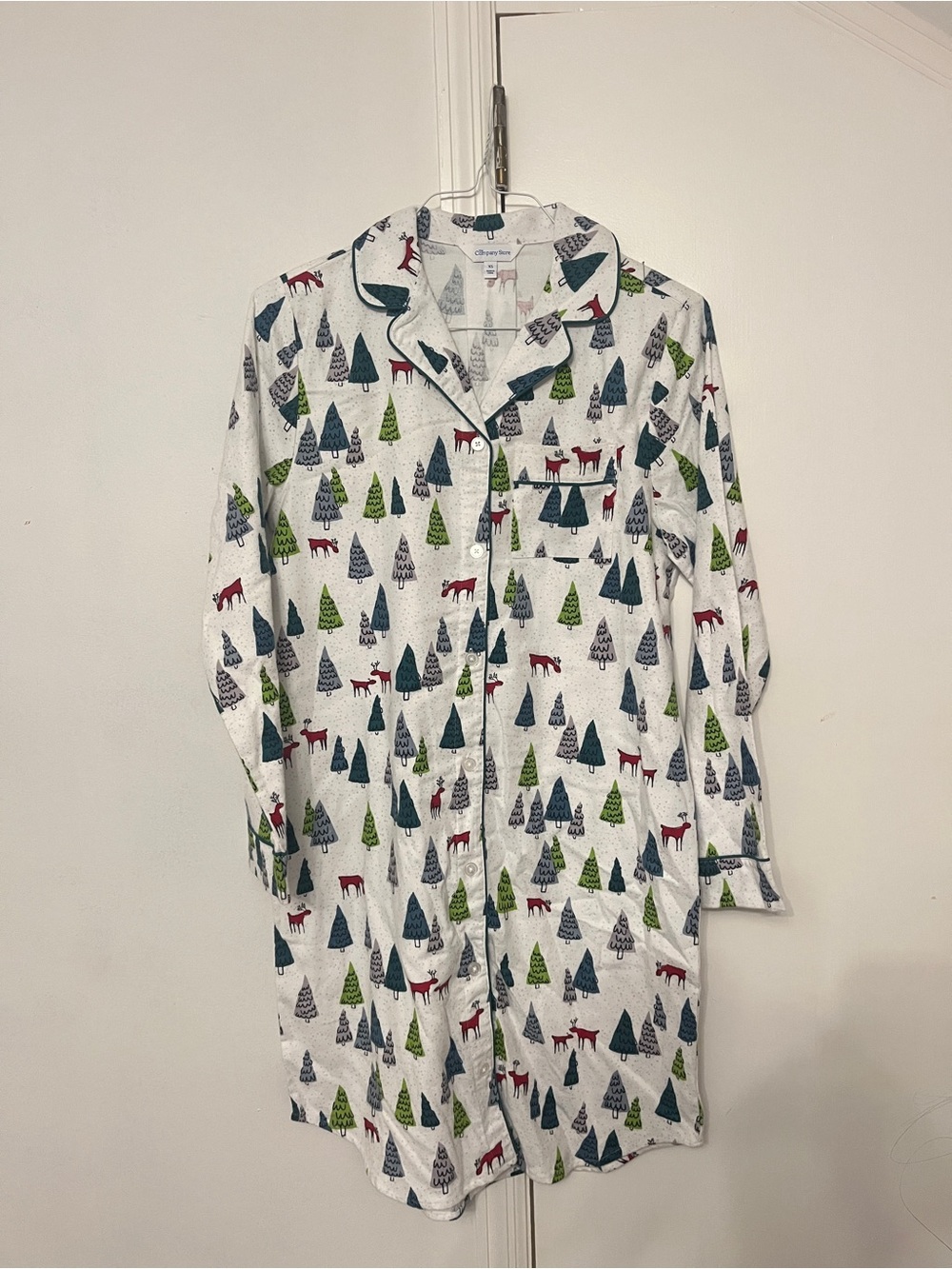 The Company Store Holiday Tree & Reindeer Pajama Gown